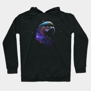 Space Nebula Double Exposure Macaw Parrot Hoodie